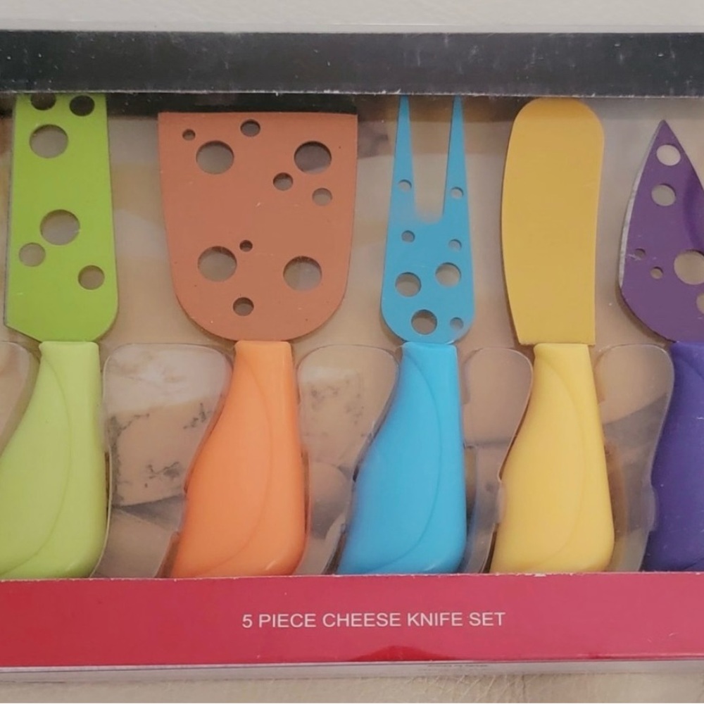 NWT Colorful Cheese Knife Set - 5 Piece
